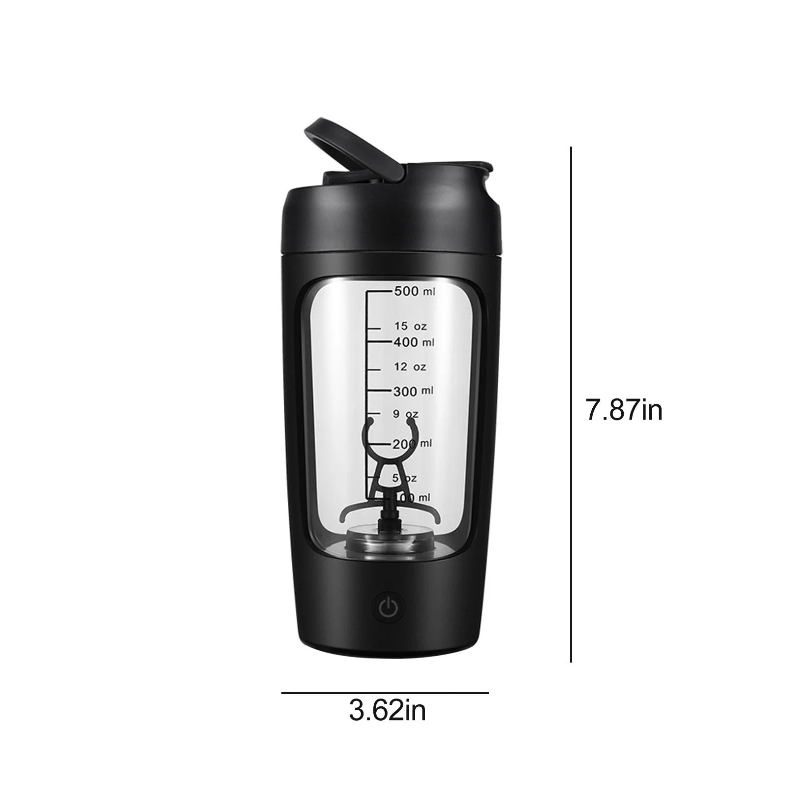 Electric Shaker Bottle – 24oz Rechargeable Mixer Cup (Black)
